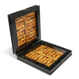 A BOHEMIAN RELIEF-CARVED WALNUT AND STAINED FRUITWOOD MARQUETRY EBONISED GAMES BOX - фото 5