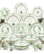 Herend Porcelain Factory. A HEREND PORCELAIN GREEN 'INDIAN BASKET' PATTERN COMPOSITE PART TABLE-SERVICE