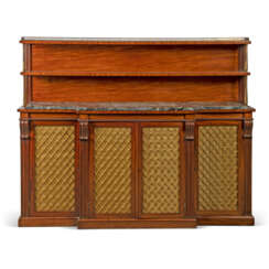 A GEORGE IV BRASS-MOUNTED MAHOGANY BREAKFRONT SIDE CABINET