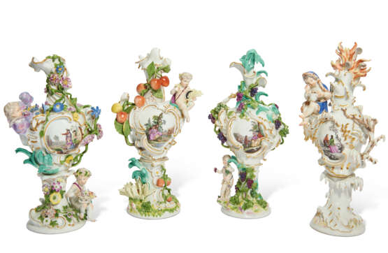 A SET OF FOUR MEISSEN PORCELAIN FIGURAL VASES EMBLEMATIC OF THE SEASONS - фото 1