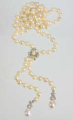 lange Akoya-Perlenkette mit Kettenverkürzer