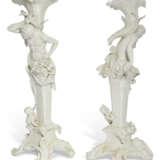 A LARGE PAIR OF BERLIN WHITE PORCELAIN FIGURAL CANDLESTICKS - фото 2