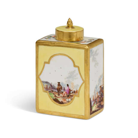 A MEISSEN PORCELAIN YELLOW-GROUND TEA-CADDY AND COVER - Foto 2