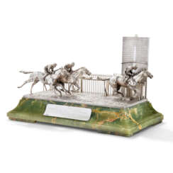 A GEORGE V SILVER RACING SCULPTURE OF THE 1934 DERBY WINNER