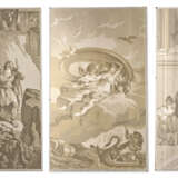 A SET OF FIVE FRENCH GRISAILLE WALLPAPER PANELS - Foto 1