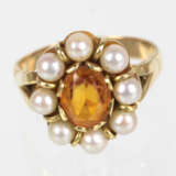 Citrin Ring mit Akoya Perlen - Gelbgold 585 - фото 1