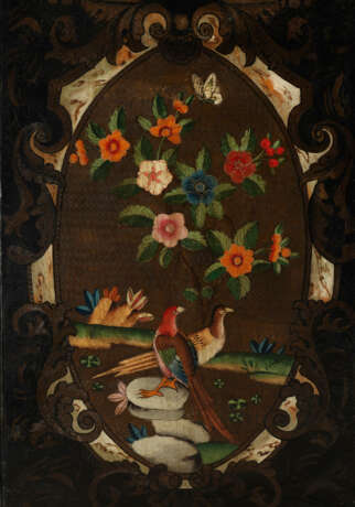 AN ANGLO-DUTCH PAINTED LEATHER FOUR-PANEL SCREEN - фото 5