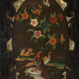 AN ANGLO-DUTCH PAINTED LEATHER FOUR-PANEL SCREEN - фото 5