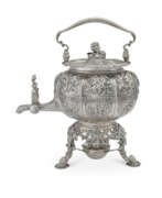 Paul Storr. A GEORGE IV SILVER KETTLE ON LAMP STAND