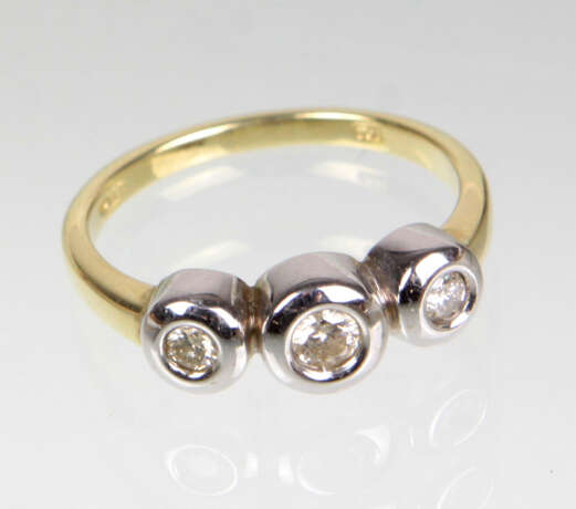 Brillant Ring - Gelbgold/WG 585 - фото 1