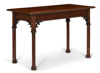 A ENGLISH MAHOGANY GOTHIC STYLE SIDE TABLE
