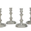 A SET OF FOUR QUEEN ANNE SILVER CANDLESTICKS - Auktionsarchiv