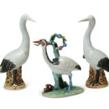 THREE CHINESE EXPORT PORCELAIN CRANES - photo 1