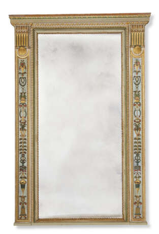 A NORTH ITALIAN POLYCHROME-DECORATED, CREAM-PAINTED AND PARCEL-GILT MIRROR AND A MATCHING FIREPLACE SURROUND - Foto 3