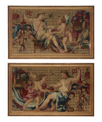 A PAIR OF GOBELINS TAPESTRY FRAGMENTS