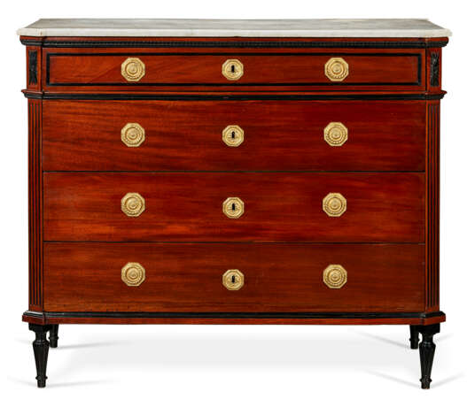 A PAIR OF ITALIAN ORMOLU-MOUNTED AND PART EBONIZED MAHOGANY COMMODES - photo 2