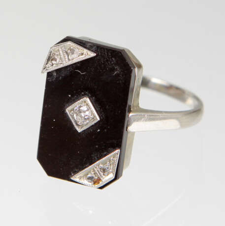 Art Deco Onyx Brillant Ring - Weissgold 750 - photo 1