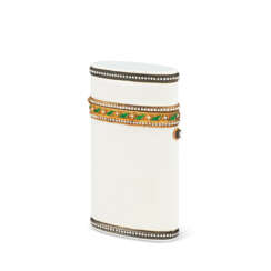 A JEWELED AND GUILLOCHÉ ENAMEL GOLD-MOUNTED SILVER-GILT CIGARETTE CASE