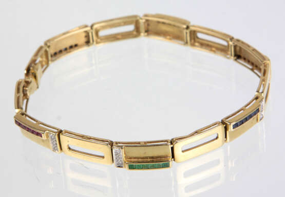 Diamant Armband mit Edelsteinen - Gelbgold 585 - photo 1