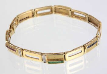 Diamant Armband mit Edelsteinen - Gelbgold 585