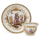 A MEISSEN PORCELAIN CHINOISERIE COFFEE-POT, A COVER AND A TEABOWL AND SAUCER - Foto 7