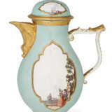 A MEISSEN PORCELAIN CELADON-GROUND COFFEE POT AND COVER - photo 2