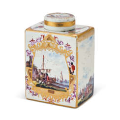 A MEISSEN PORCELAIN TEA CADDY AND COVER