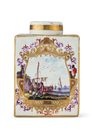 A MEISSEN PORCELAIN TEA CADDY AND COVER - Foto 4