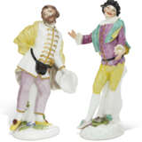 TWO MEISSEN PORCELAIN COMMEDIA DELL’ARTE FIGURES OF SCARAMOUCHE AND SCAPIN FROM THE DUKE OF WEISSENFELS SERIES - photo 1