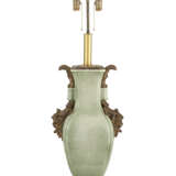 A LARGE FRENCH ORMOLU-MOUNTED CHINESE CELADON CRACKLE-GLAZED VASE, MOUNTED AS A LAMP - фото 1