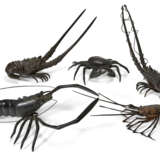 A GROUP OF FOUR BRONZE MODELS OF CRUSTACEANS - фото 1