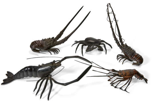 A GROUP OF FOUR BRONZE MODELS OF CRUSTACEANS - Foto 1