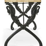 A TRAVERTINE MARBLE AND BRONZE SIDE TABLE - Foto 3