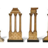 A GROUP OF FOUR ITALIAN GIALLO ANTICO MARBLE AND COMPOSITION MODELS OF RUINS - photo 4