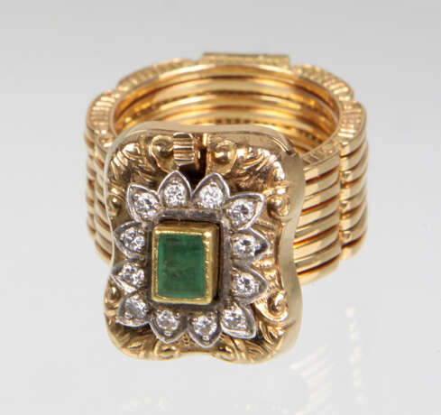 Verwandlungs Ring mit Smaragd - Gelbgold 750 - photo 1