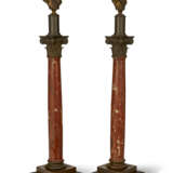 A PAIR OF ROUGE MARBLE AND PATINATED BRONZE COLUMNS - photo 6