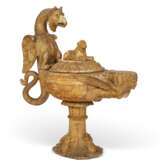 AN ITALIAN GIALLO ANTICO MARBLE AND COMPOSTION OIL LAMP - photo 1