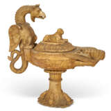 AN ITALIAN GIALLO ANTICO MARBLE AND COMPOSTION OIL LAMP - photo 3