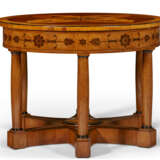 AN AUSTRIAN FRUITWOOD, MARQUETRY AND EBONIZED CENTER TABLE - фото 1