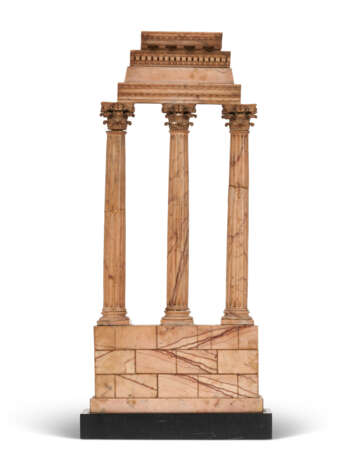 AN ITALIAN GIALLO ANTICO MARBLE AND COMPOSITION MODEL OF THE TEMPLE VESPASIAN - Foto 2