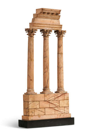 AN ITALIAN GIALLO ANTICO MARBLE AND COMPOSITION MODEL OF THE TEMPLE VESPASIAN - photo 4