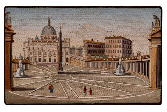 A FINE ROMAN MICROMOSAIC PLAQUE OF ST. PETER'S SQUARE - фото 1