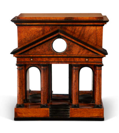 A GERMAN EBONY AND BURL-ELM WATCH STAND IN THE FORM OF A ROMAN TEMPLE - фото 2