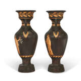 A PAIR OF CAST-IRON TWIN-HANDLED VASES - photo 3