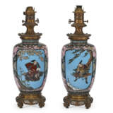 A PAIR FRENCH OF GILT-METAL MOUNTED CLOISONNE ENAMEL LAMPS - photo 1