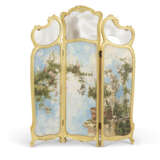 A FRENCH GILTWOOD, GLASS AND PAINTED THREE-PANELED SCREEN - photo 4