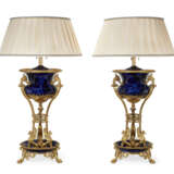 A PAIR OF FRENCH ORMOLU-MOUNTED 'BLEU LAPIS' SEVRES-STYLE PORCELAIN VASES, NOW MOUNTED AS LAMPS - фото 2