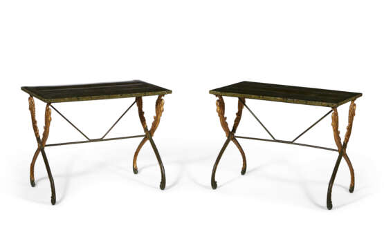 A PAIR OF PARCEL-GILT CAST IRON OCCASIONAL TABLES - photo 1
