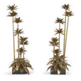 A PAIR OF FRENCH BRASS PALM TREE TORCHERES - photo 3