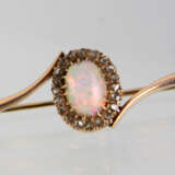 Opal Brosche mit Diamanten - Gelbgold 585 - Foto 1